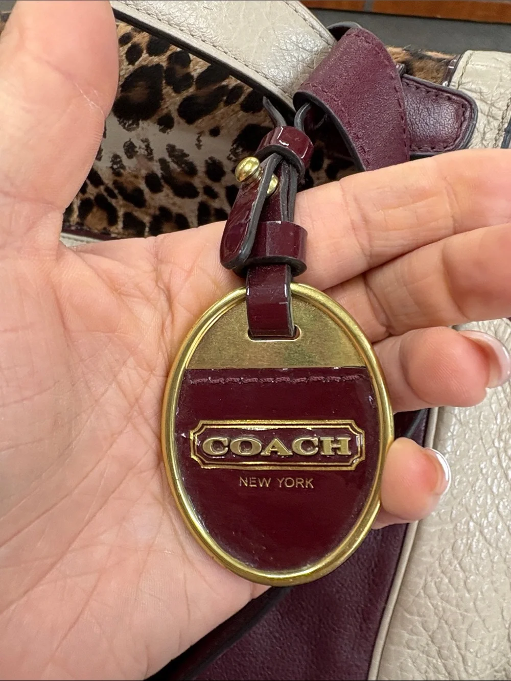 Coach Legacy Color-Block Ocelot haircalf flap satchel 10268